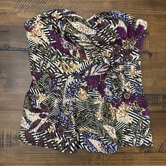 Anthropologie Fei Sleeveless Top Pockets Jungle Size 2 - Picture 1 of 10
